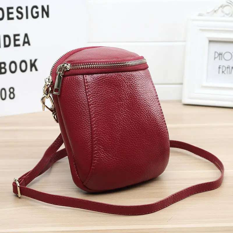 

Youbroer Real Leather Layer Leather Women's Bag New Mobile Phone Bag Single Shoulder Cross Small Bags