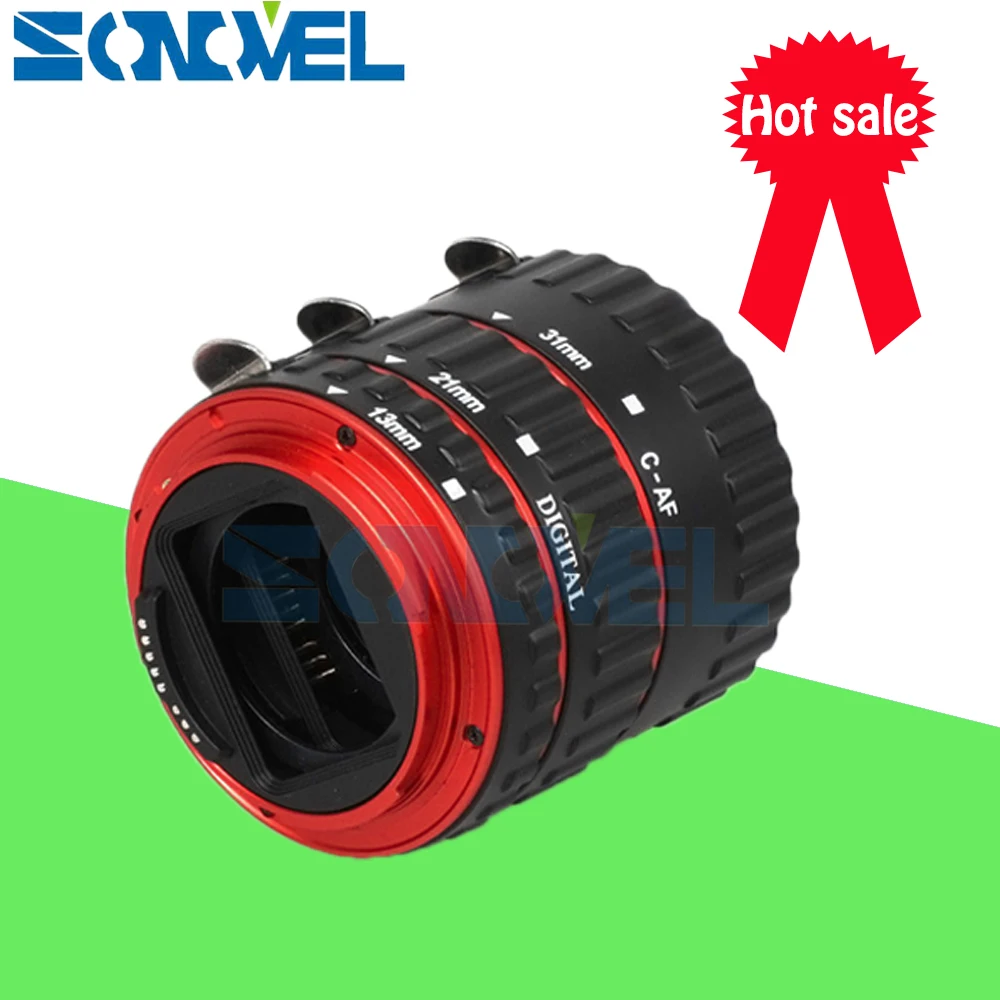Red Metal TTL Auto Focus AF Macro Extension Tube Ring Lens Adapter Ring for Canon EOS