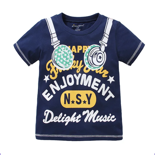 Good Brand Summer Children Clothing Boys Cotton T Shirts Kids Good Brand Summer Children Clothing Boys Cotton T Shirts Kids Clothes Headset Print Design Letter