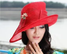 2017 Vestido de la Señora Sinamay Iglesia Derby Boda del Cóctel Del Partido de La Vendimia Sun Cap Francés Estilo Fedora Boinas Viseras Nueva Tops