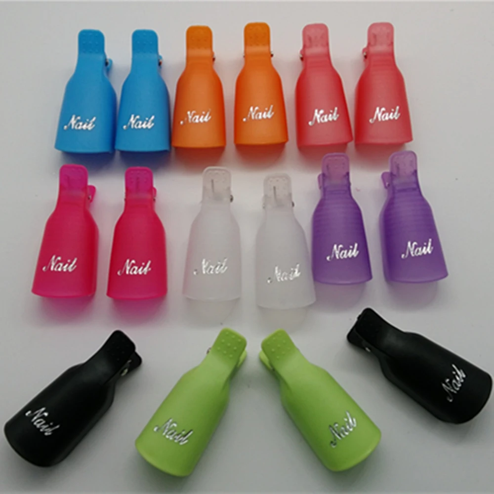 

10x Stylish Plastic Nail Art Soak Off Clip Cap UV Gel Polish Remover Wrap Tool