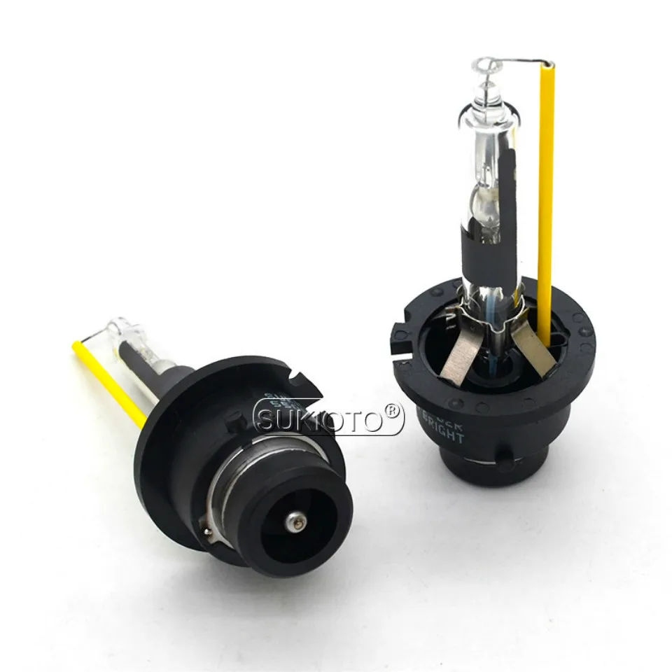 SUKIOTO 2PCS xenon D2S D4S 55W 5500K D2R D4R xenon hid Bulbs Projector Lens Upgrade Bright Metal Bracket Car Headlight Lamps (2)