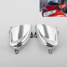 2PCS Chrome Front Headlight Cover Trims Case for Honda Goldwing GL1800 2001-2011 2002 2003 2004 2005 2006 2007 2008 2009 2010 chrome motorcycle passenger speaker outer trim case for honda goldwing gl1800 2006 2015 2007 2008 2009 2010 2011 2012 2013 2014