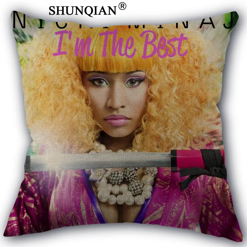 

nicki minaj Pillowcase Cotton Linen Square Zippered Pillow Cover Unique Design Customize Your Picture 45x45cm one side