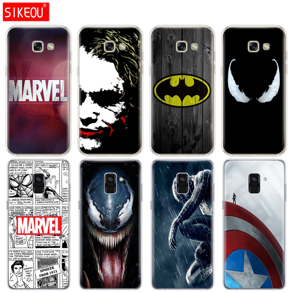 

Silicone phone case cover for Samsung Galaxy A6 A8 2018 A3 A310 A5 A510 A7 2016 2017 case Marvel superhero venom