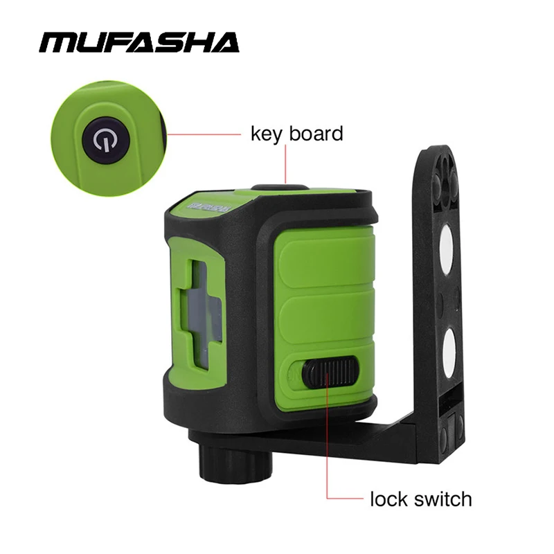 

MUFASHA Laser Level Red Beam Green Beam Two Cross Lines Self-leveling Level