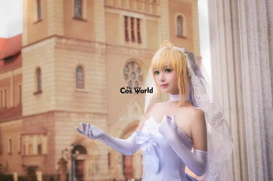 Fate Zero TYPE Moon Saber Arturia Pendragon свадебное платье на 10 лет Униформа костюм аниме костюмы