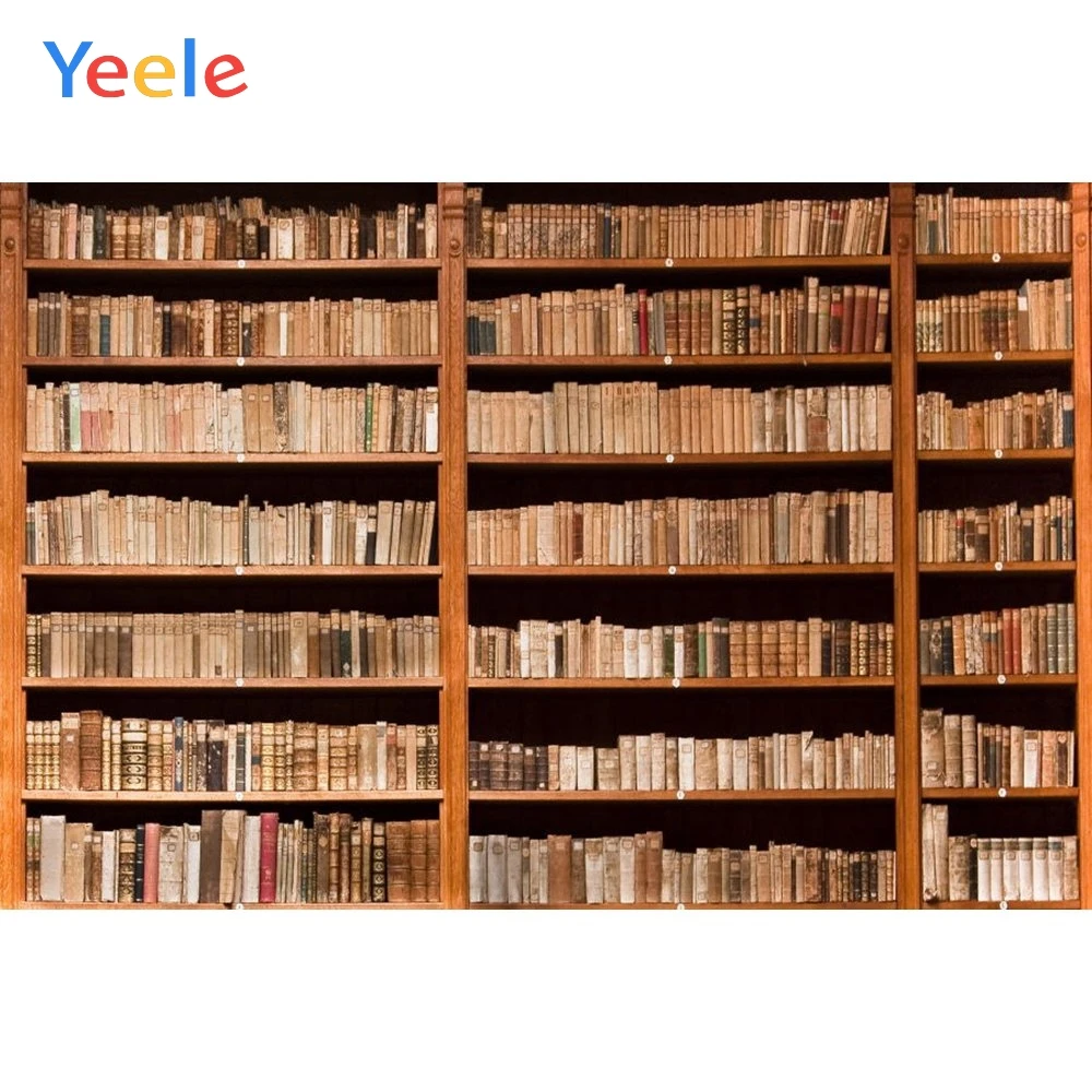 

Yeele Vinyl Wood Bookshelf Library Books Children Birthday Party Photograph Backdrop Wedding Photocall Background Photo Studio