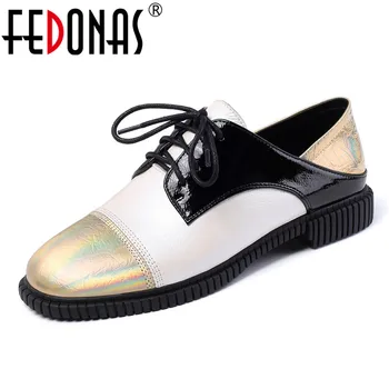 

FEDONAS Brand Design 2019 Spring Autumn Women Pumps New Fashion Genuine Leather Party Shoes Woman Square Toe Casual Single Shoes