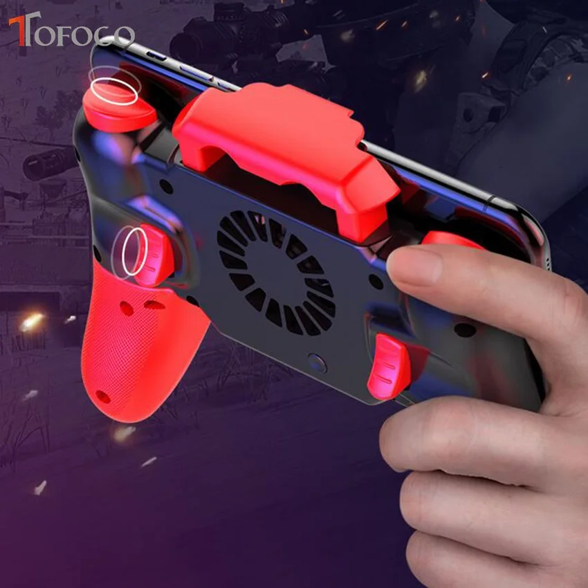  Bluetooth PUBG Mobile Controller With Fan Cooler for iPhone F6 Pubg Controller l1r1 Gamepad Joystic