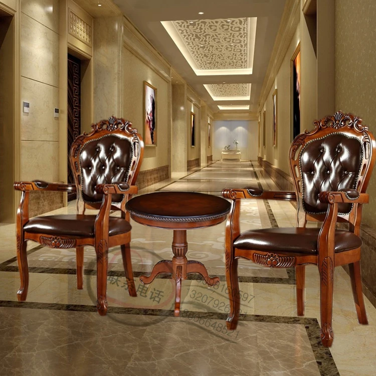 European leather coffee table round wood tables and chairs combination