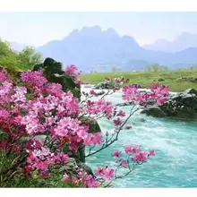 4055 романтическая речная краска комплекты номеров для взрослых DIY