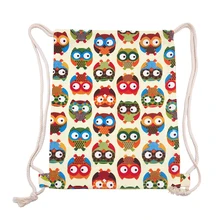 Дорожные сумки рюкзака парусиновной завязки носки с принтом Совы сумка-кисет большая сумка-кисет сумка