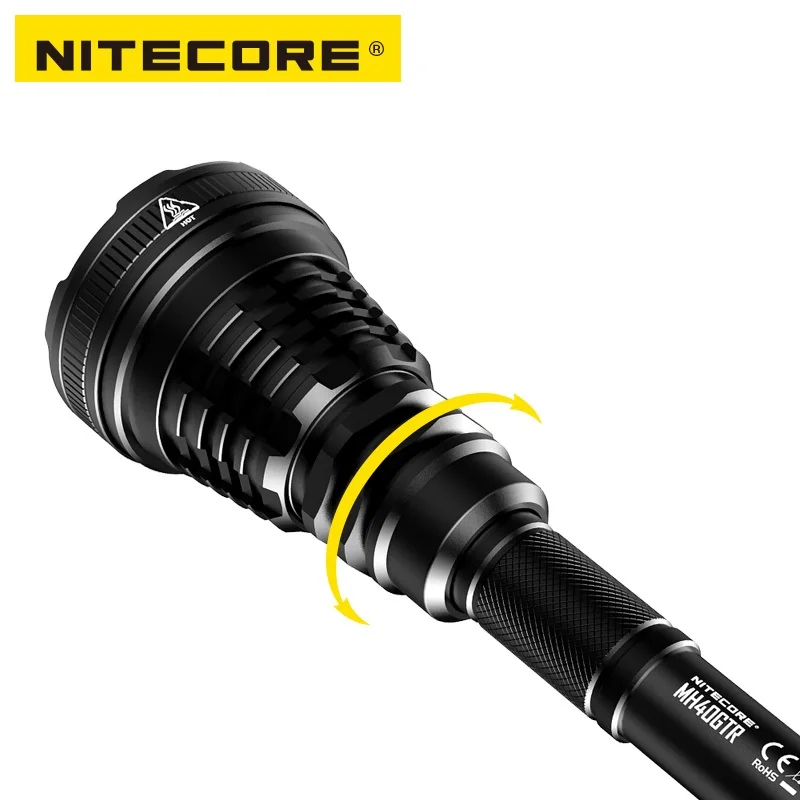 NITECORE MH40GTR CREE XP-L HI V3 светодиодный 1200 люмен Ультра дальность 1004 м охотничий поисковый фонарь Тактический перезаряжаемый фонарь