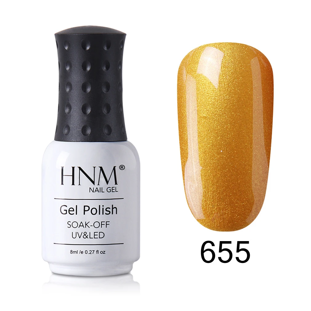 HNM 8 мл желтый Цветной Гель-лак для ногтей полуперманентный замачиваемый долговечный лак для лака основа Топ Гель-лак живопись лак - Цвет: 655