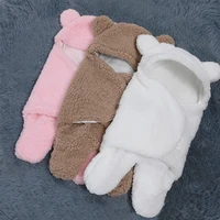 0-6 Months Autumn Baby Sleeping Bag Envelope For Newborn Baby Winter Swaddle Blanket Wrap Cute Sleeping Bags Solid Baby Bedding 1