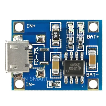 

OPEN-SMART 2PCS TP4056 DIY 1A Micro USB Battery Charging Board Charger Module