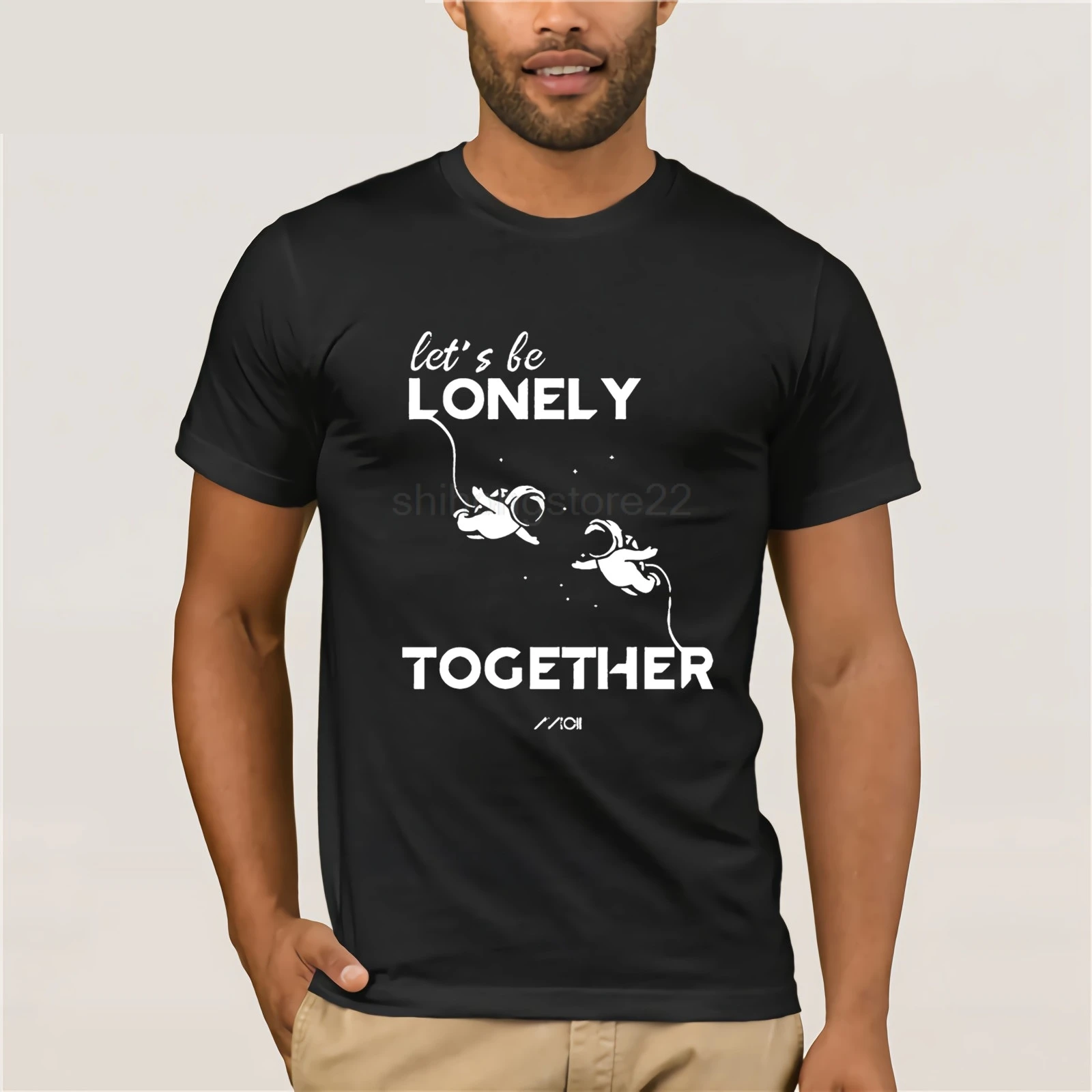 

DJ AVICII T shirt Homme Printed Let's Be Lonely Together Cotton Short Sleeve O-neck Hipster T-shirt Men