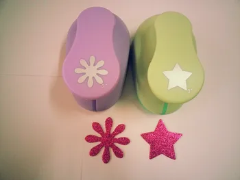 

free shipping 2pcs(1pc daisy+1pc star)3 inch craft punch eva foam Punch Scrapbook punch Paper Punches paper cuttter