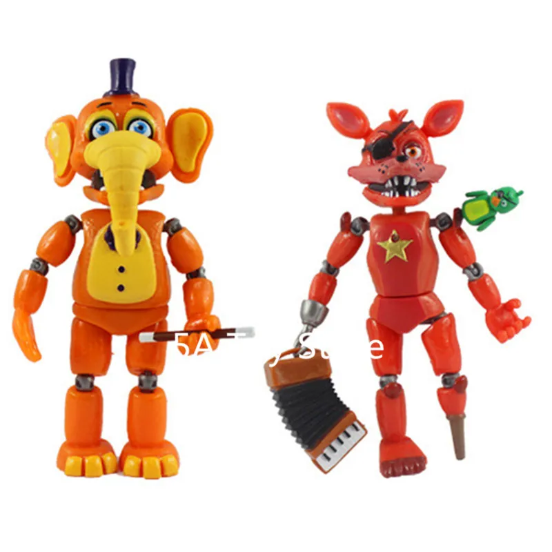 6 шт./компл. FNAF Five Nights At Freddy's Toys Freddy Fazbears Pizzeria Simulator Ver Foxy Chica Lighte подвижные шарниры