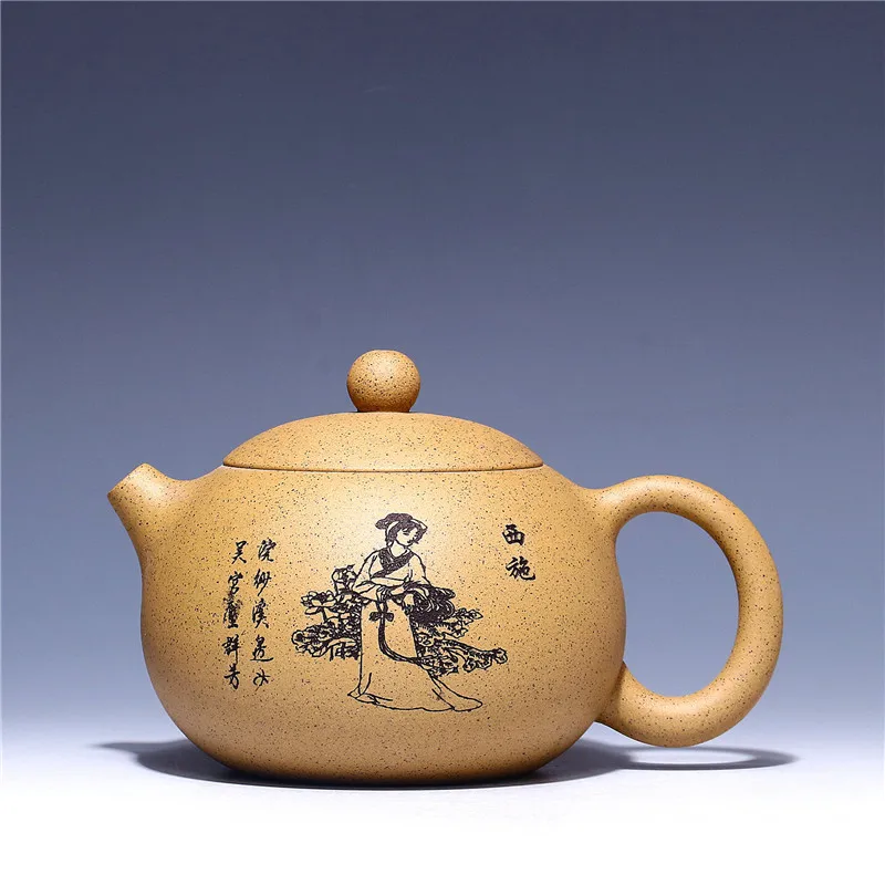 Authentic Chinese Yixing Zisha Clay Handmade Xishi Teapot 180cc Marked 
