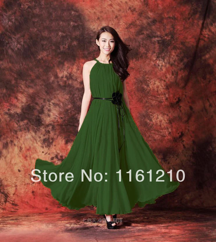 grass green dress