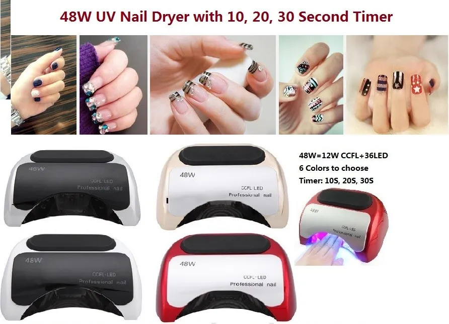  48W Nail Dryer - UV lamp for nail Polish UV Gel fast dry CCFL LED Nail tools with Automatic Sensor 