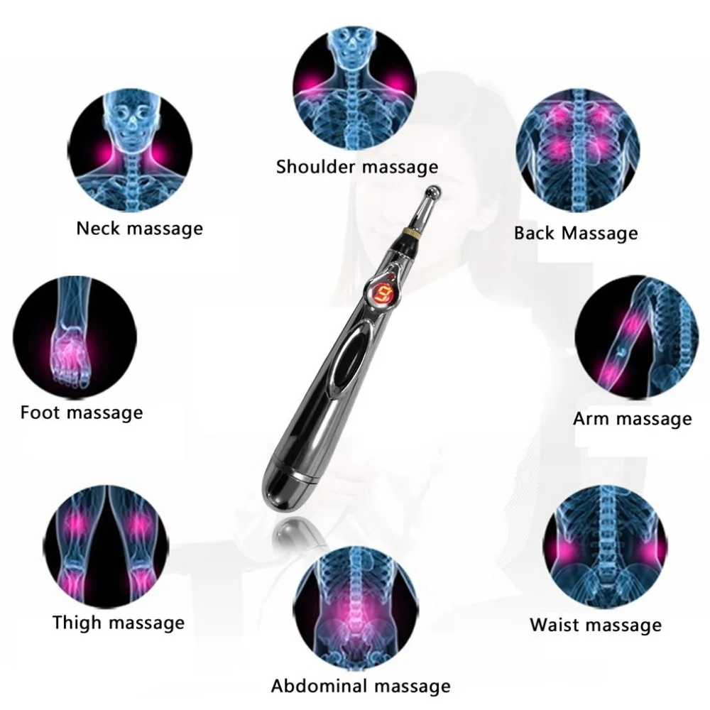 Electric Acupuncture Point Massage Pen Pain Relief Laser Therapy Electronic Meridian Energy Pen Body Head Back Neck Leg Massager Electric Acupuncture Point Massage Pen Pain Relief Laser Therapy Electronic Meridian Energy Pen Body Head Back Neck Leg Massager
