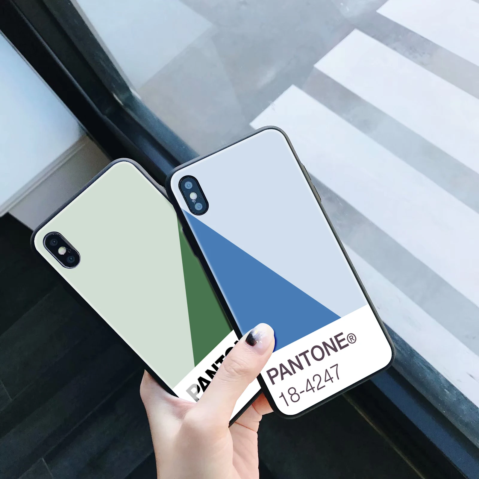 Pantone цветной чехол из закаленного стекла для телефона для iphone 5 6 7 8 6s 6s plus 7plus 8plus x xr xs xsmax