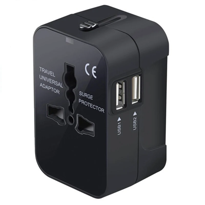 

All in One International Plug Adapter World Universal Travel Adapter With Dual USB Convertor Wall Plug Power