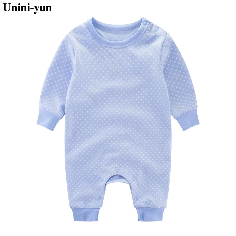Newborn Blue dot Baby Boy Warm Infant Romper Kid Jumpsuit o neck Infant