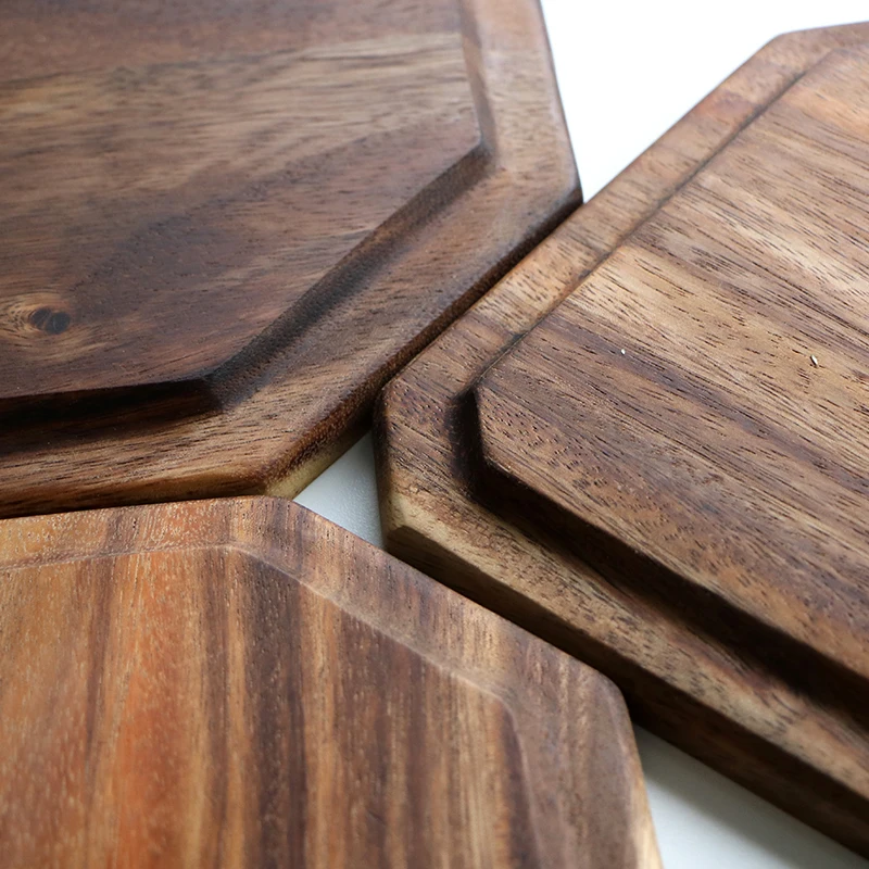Japanese Style Wooden Plate Tea Tray Platters Solid Wood Snack Fruit Serving Tray Cake Sushi Dishes Storage Plate Wood Utensils (7)