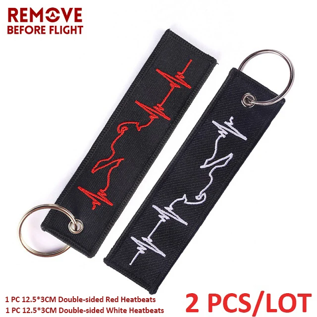 1Fashion Jewelry Keychain Red Striped Bar Key Chain for Motorcycles and Car Key Rings Cool Key Fobs Simple Embroidery Keychains (9)