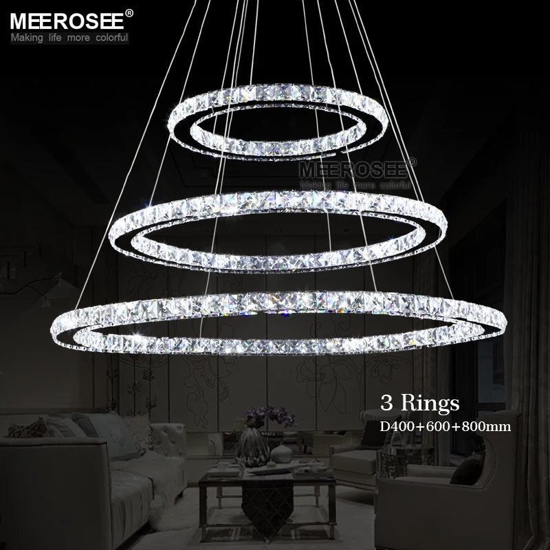 Led Crystal Chandelier Light Modern Circle Lamp Led Crystal Chandelier Light Modern Circle Lamp Hanging Res Ring Lighting Home Decoration In Chandeliers From Lights On