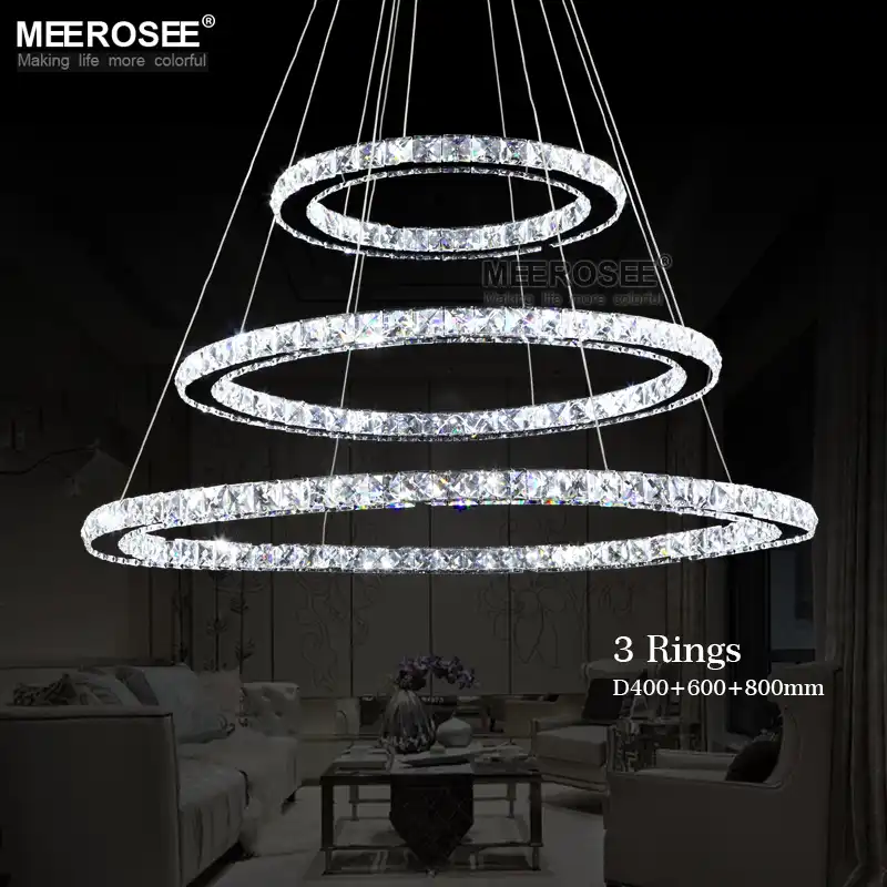 Led Crystal Chandelier Light Modern Led Circle Chandelier Lamp