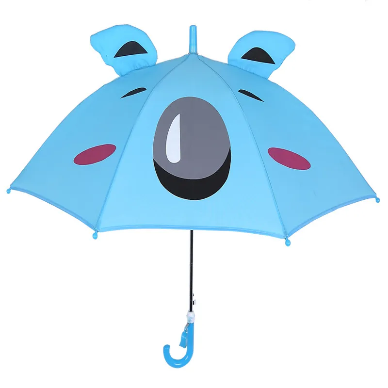 8.Cute Cartoon Children Umbrella Animation Creative Long-handled 3D Ear Modeling Kids Umbrella for Boys Girls