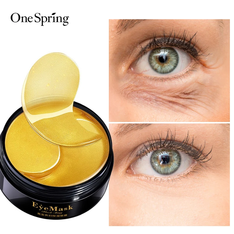 

OneSpring 24K Gold Moisturizing Eye Mask Collagen Anti-Aging Eye Skin Care Remove Dark Circles Whitening Anti-Puffiness Eye Care