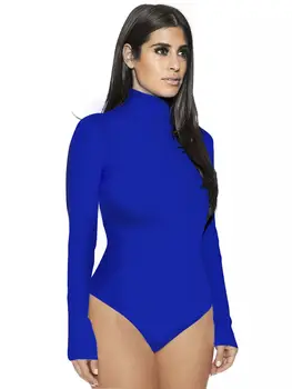 

2019 New Women Sexy Leotard Body Tops Long Sleeve Turtleneck Stretch Ladies Bodysuit Top Long Sleeve Rompers Womens Jumpsuits