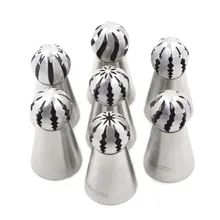 7 STÜCKE Edelstahl Fondant Russische Tüllen Taschenlampe Zuckerglasur-friedliche Tipps Cupcake Kuchen Dekorieren Tools Rose Tulip Düsen