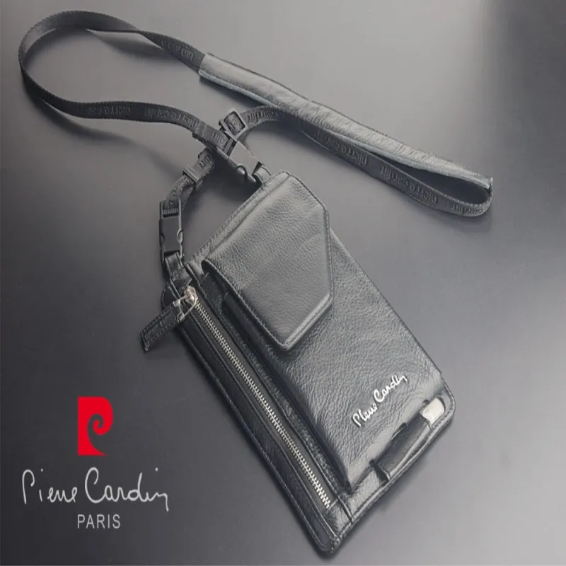 

Pierre cardin male casual shoulder bag man bag cowhide genuine leather bag for LG G3 G4 G5 G6 G7 V10 V20 V30 mobile phone bag