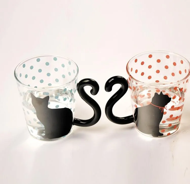Стеклянная чашка для кошек, термостойкая чашка для чая/молока, чашка с ручкой, Офисная чашка, стекло для вина, керамика, свадебное украшение, хрустальный шар