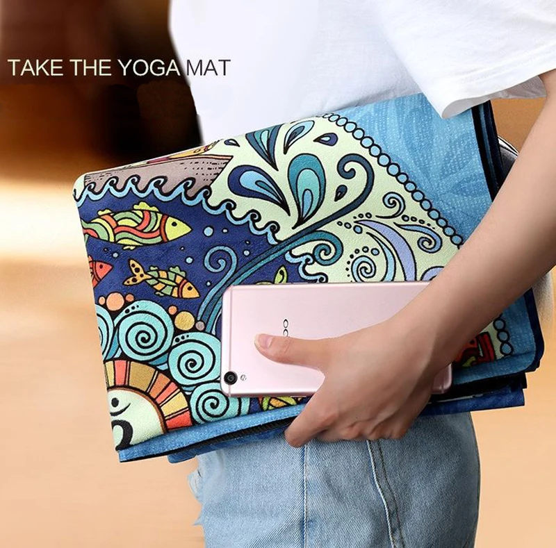 

Natural Suede+Rubber Portable Yoga Mat Yoga towel Fitness Exercise Mat Gym Sport Mat Pilates Pad 0.1cm Non-slip Machine Washable