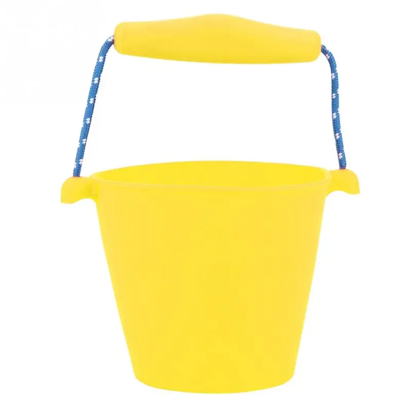 4 Colors Beach Bucket Silicone Folding Hand-held Barrel Toy Baby Kids Shower Bath Toy Sand Dabbling Pour Water Toy 7