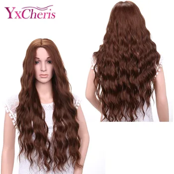 

YxCheris Yaki Curly Wigs For Women Ombre Blonde Hair Wig Heat Reisistant Fiber Synthetic Long Wig Cosplay