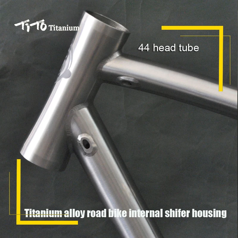 Discount Free shipping !!! TiTo titanium new road bike frame 700C titanium road bicycle bent top tube internal shifter housing 1