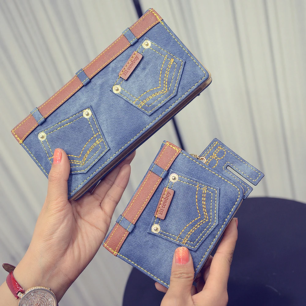 Buy New Fashion Canvas Jeans Wallet Women Retro Denim