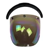 UV 400 protection motocycle helmet bubble visor CE approved open face half face helmet glass fits 3 pin buckle helmet with flip ► Photo 1/6