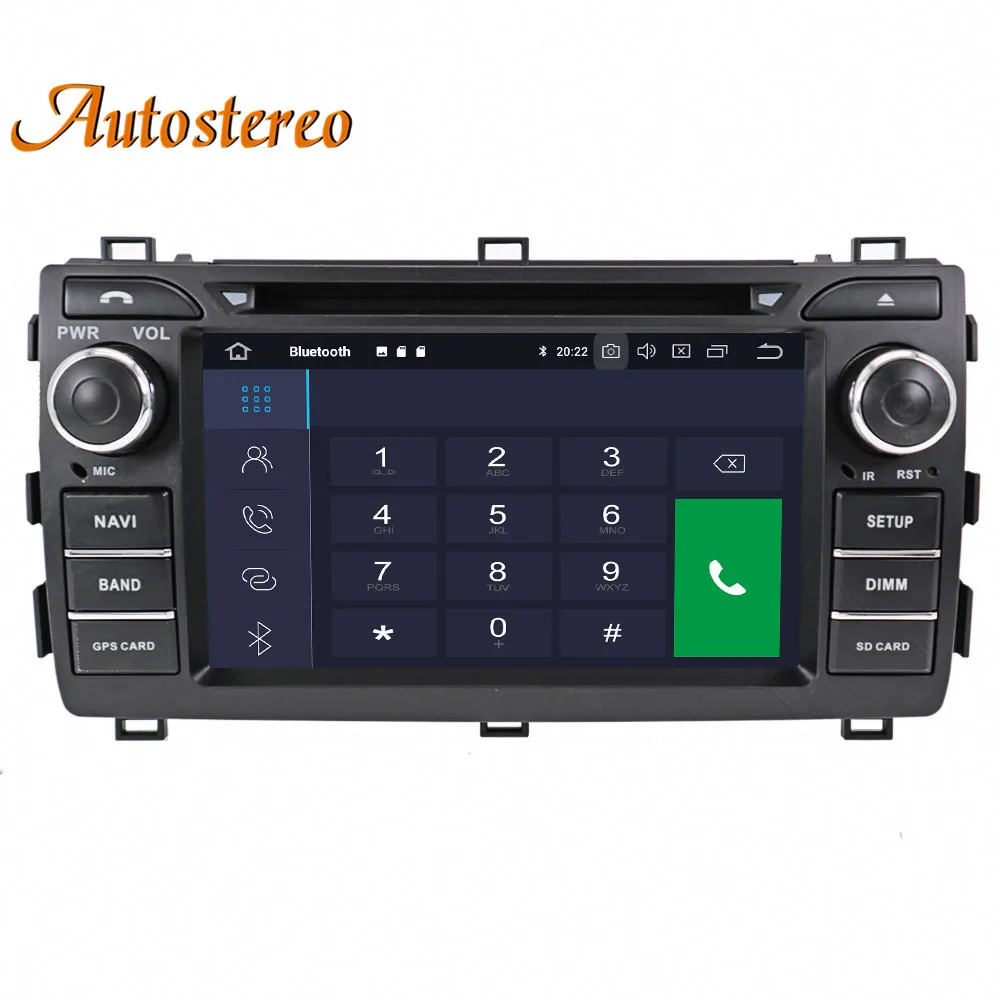 Excellent Android 9.0 Car DVD player GPS navigation Stereo unit For Toyota Auris 2013 2014 2015 Auto headunit Satnav multimedia recoder 2
