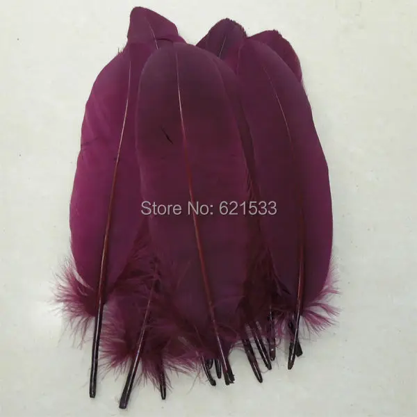 

200PCS/LOT!10-18cm Maroon Goose Satinettes feathers,Goose Round Feathers,Craft Feathers Costume Design Fall Decoration