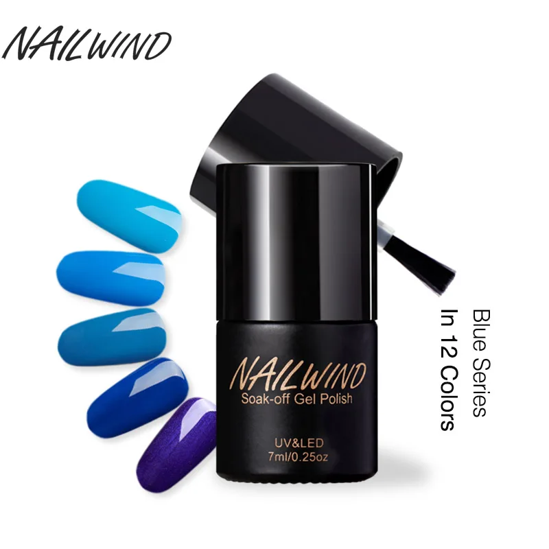 

NAILWIND 7ML Hot Fashion Blue Color Series 2701-2712 Color UV LED Lamp Gel Acrylic Nail Art False Tip Extended Gel Paint